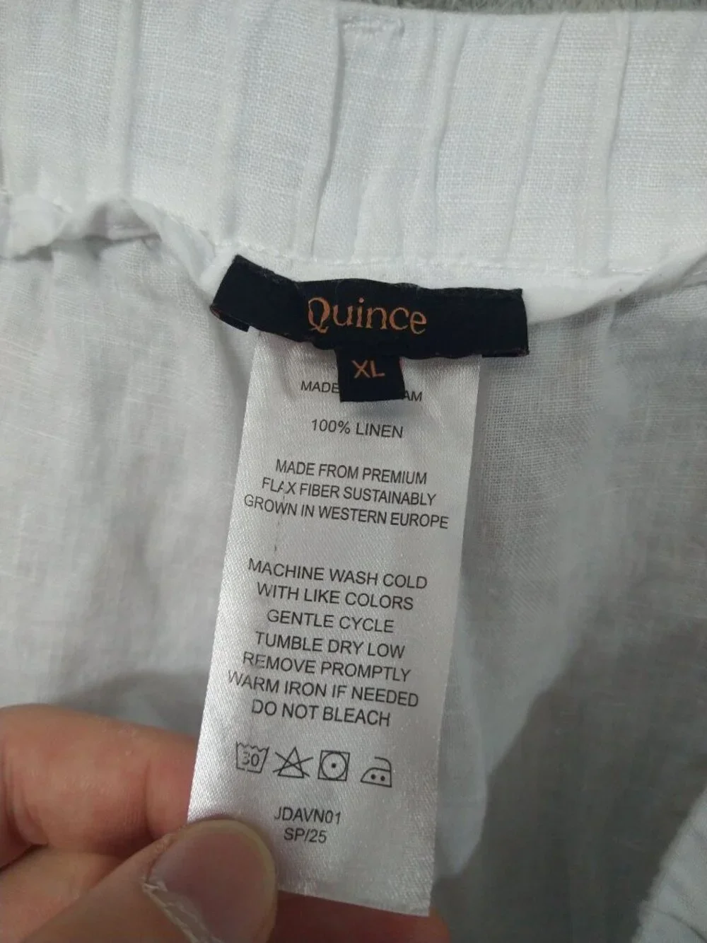 Quince Linen Pants Womens XL Ivory Pull On 100 Percent European Flax Crop